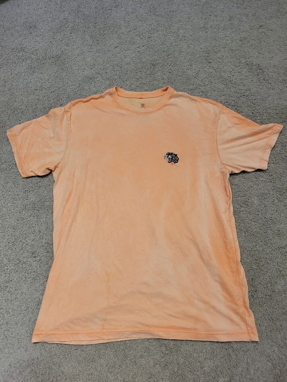 Roark Peach Panther Embroidered Cotton Custom Dyed T-Shirt